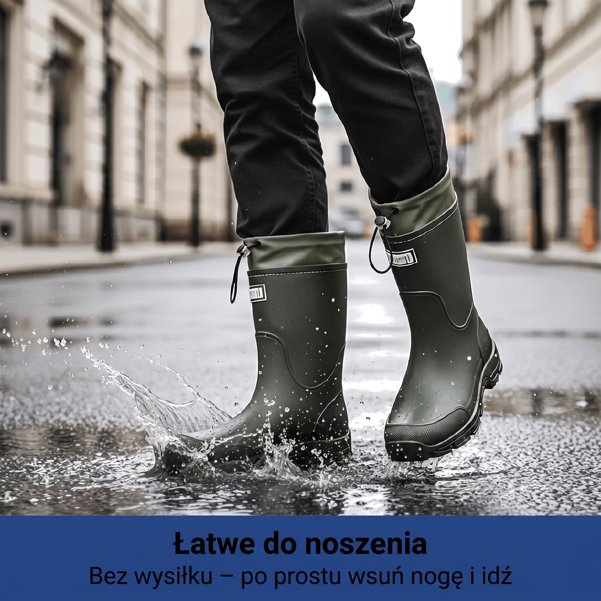 Kalosze damskie i męskie z regulowaną cholewką
