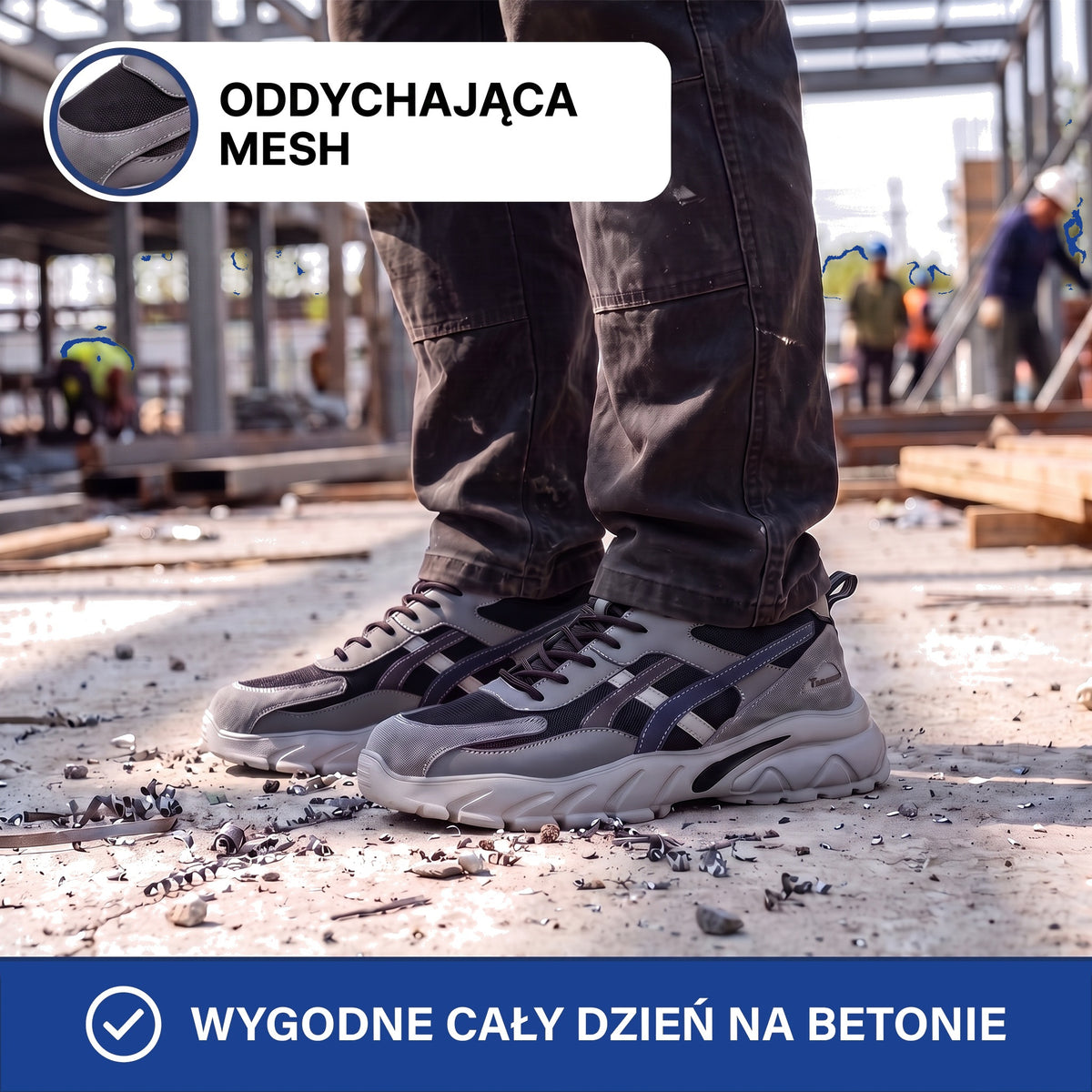 Lekkie buty robocze męskie z oddychającą siatką