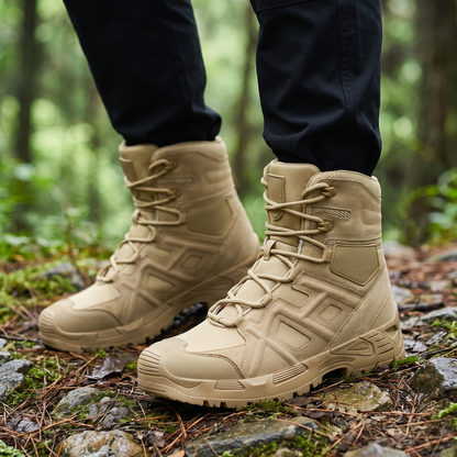 Buty taktyczne męskie z wysoką cholewką i grubym bieżnikiem