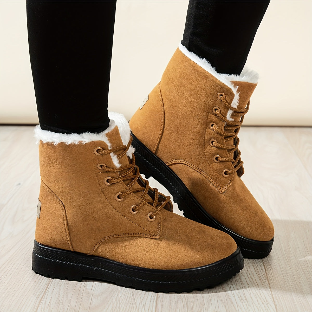 Buty zimowe damskie ocieplane, sznurowane