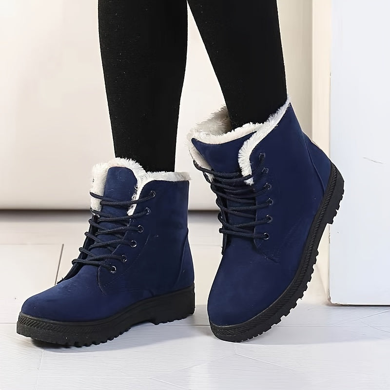 Buty zimowe damskie ocieplane, sznurowane