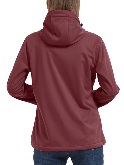 Kurtka softshell damska z polarową podszewką i kapturem