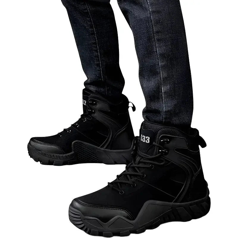 Lekkie buty taktyczne męskie z grubym bieżnikiem