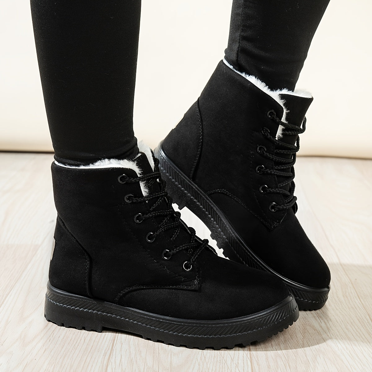 Buty zimowe damskie ocieplane, sznurowane