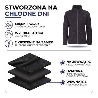 Kurtka jesienna damska z polaru ze stójką