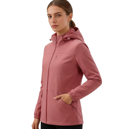 Kurtka jesienna damska softshell z polarową podszewką