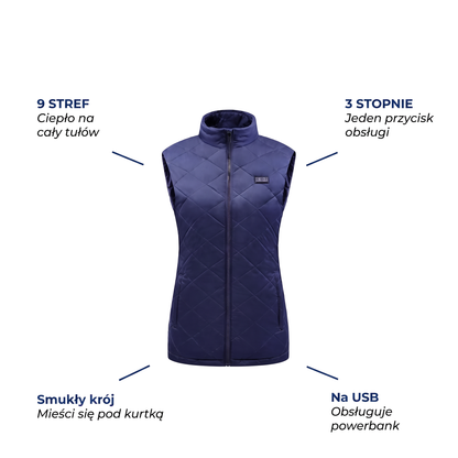 Kamizelka ogrzewana damska z zasilaniem USB