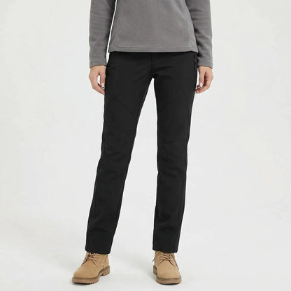 Damskie spodnie trekkingowe z polarową podszewką w kroju slim fit