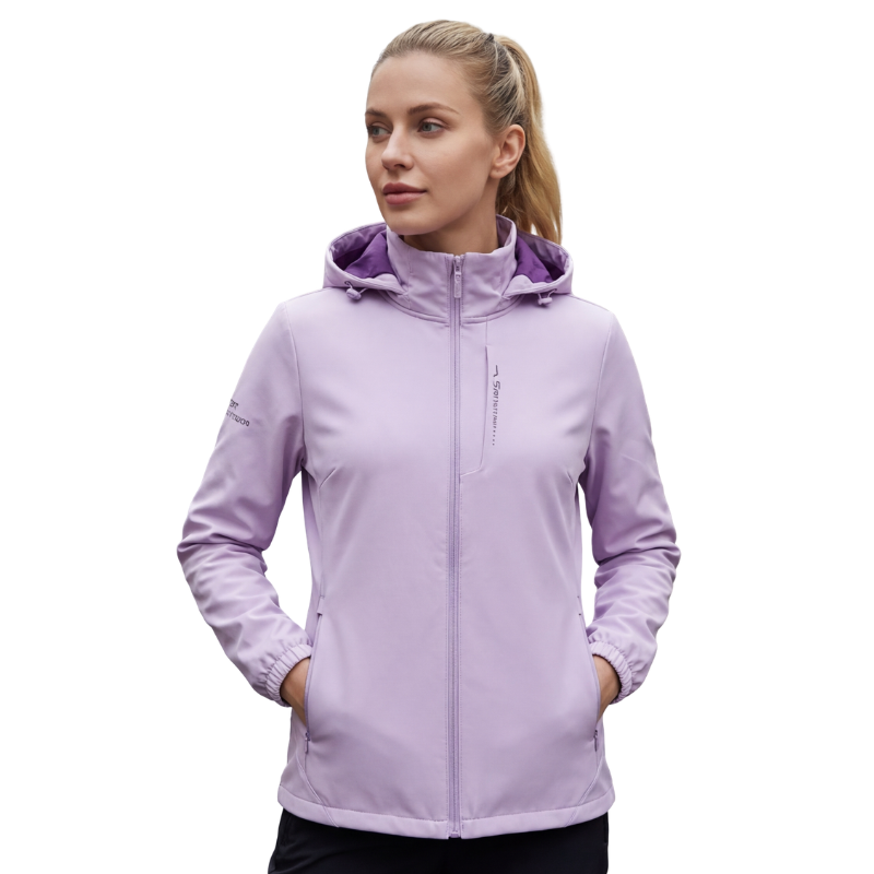Kurtka jesienna damska softshell z polarową podszewką