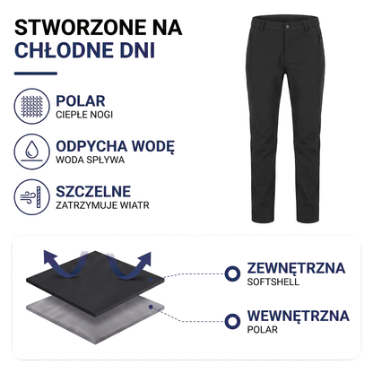 Damskie spodnie trekkingowe z polarową podszewką w kroju slim fit