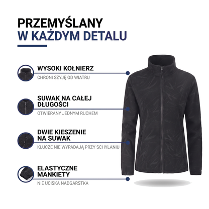 Kurtka jesienna damska z polaru ze stójką