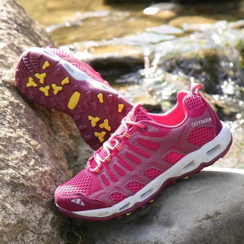 Letnie buty trekkingowe damskie z przewiewną siateczką