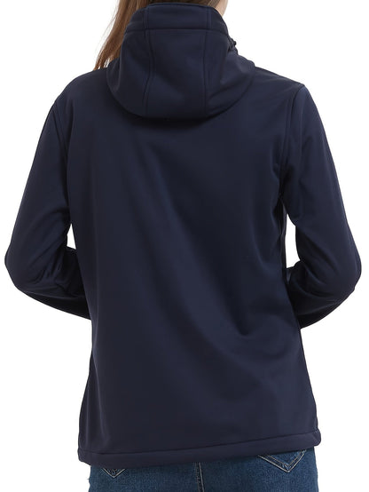Kurtka softshell damska z polarową podszewką i kapturem