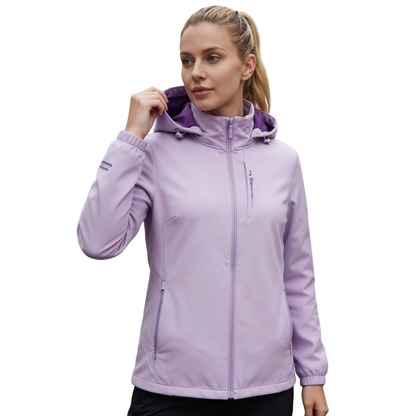 Kurtka jesienna damska softshell z polarową podszewką