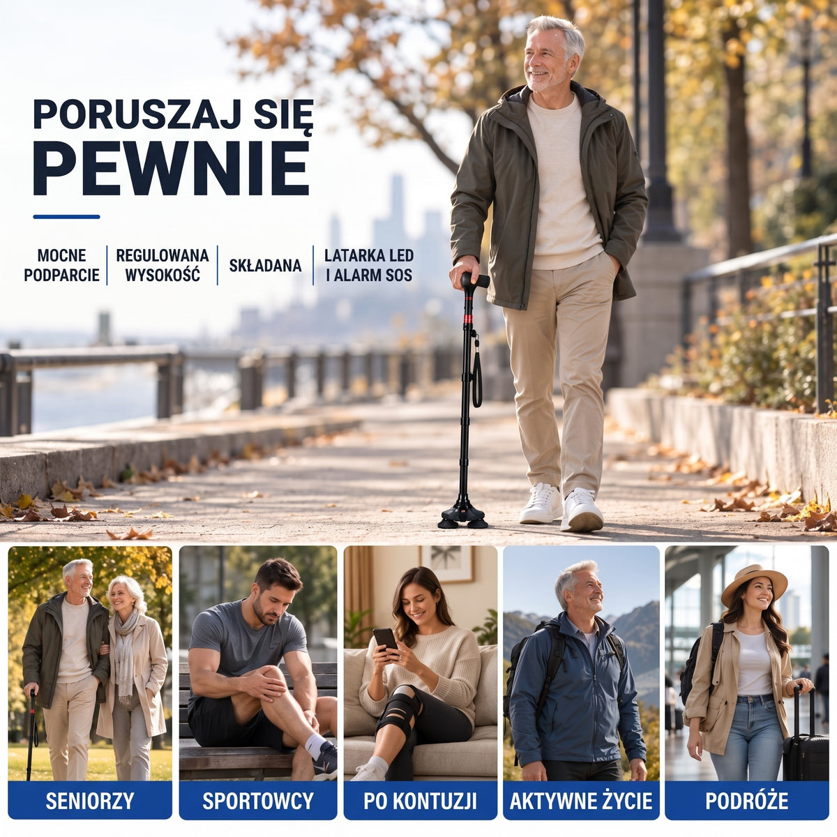 Laska składana – pewnie w drodze, zastosowania
