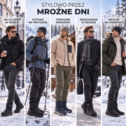 Buty zimowe męskie w pięciu zimowych stylizacjach