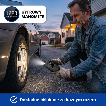 kompresor samochodowy - infografika produktu