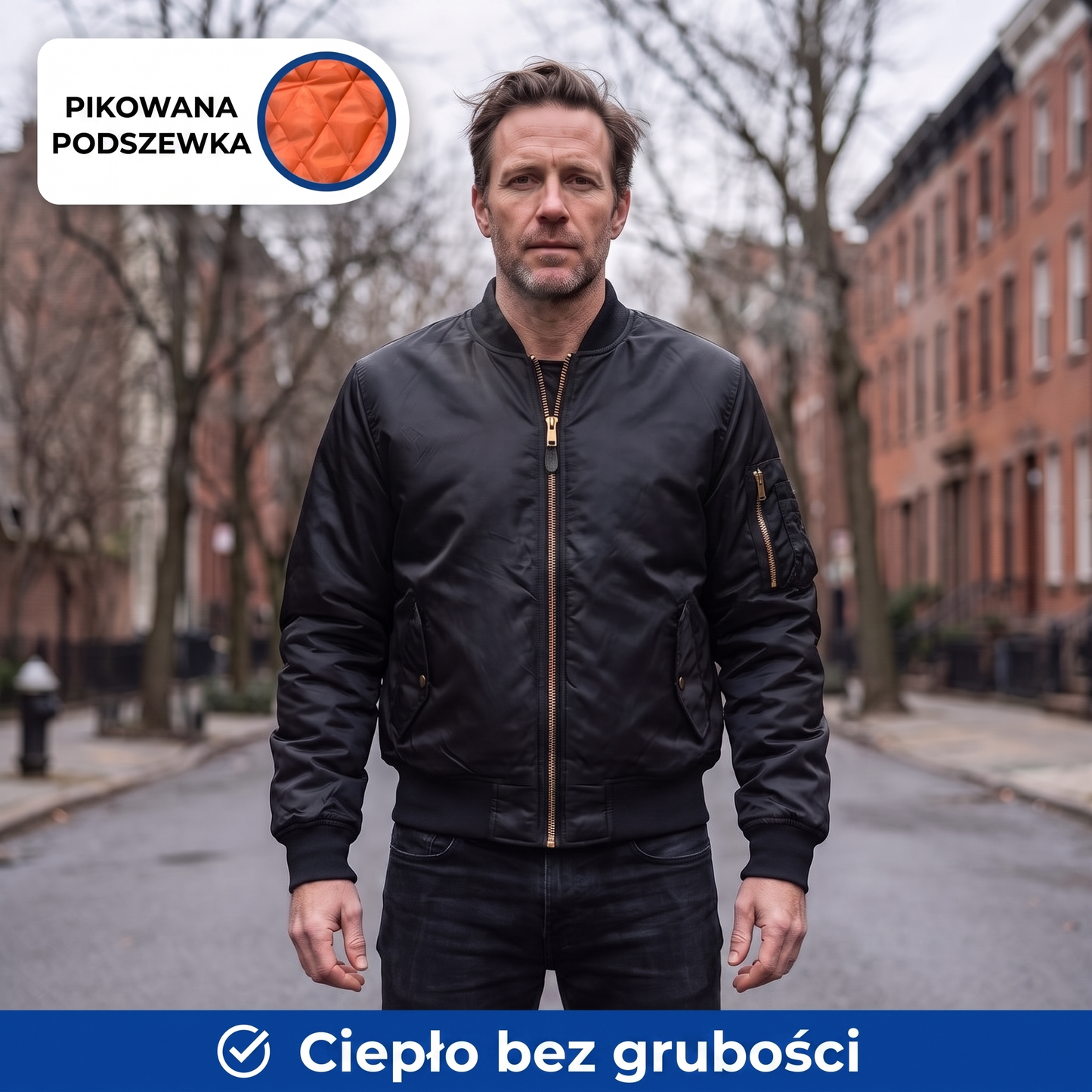 kurtka bomberka - infografika produktu