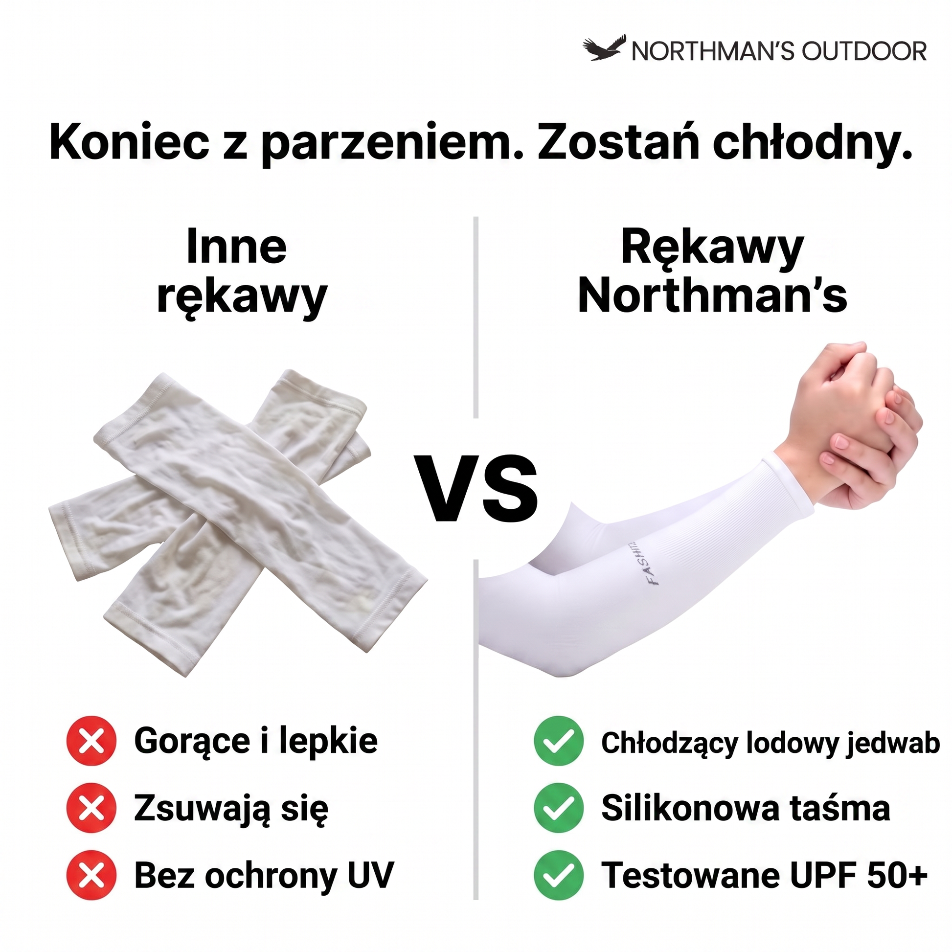 rękawy przeciwsłoneczne - infografika produktu