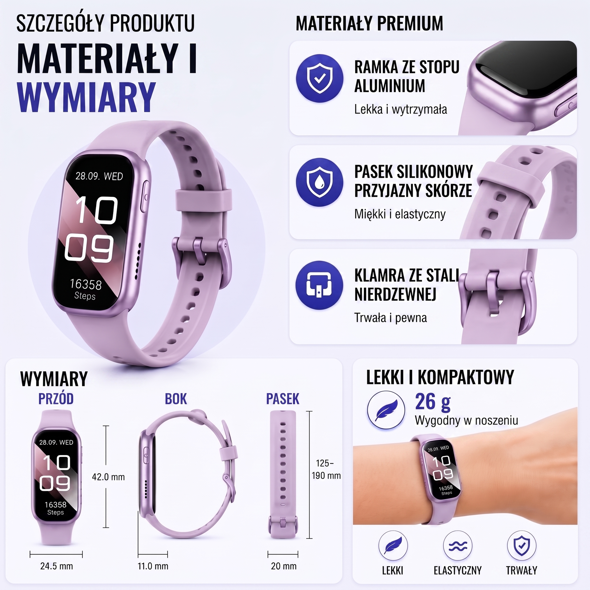 smartwatch - infografika produktu
