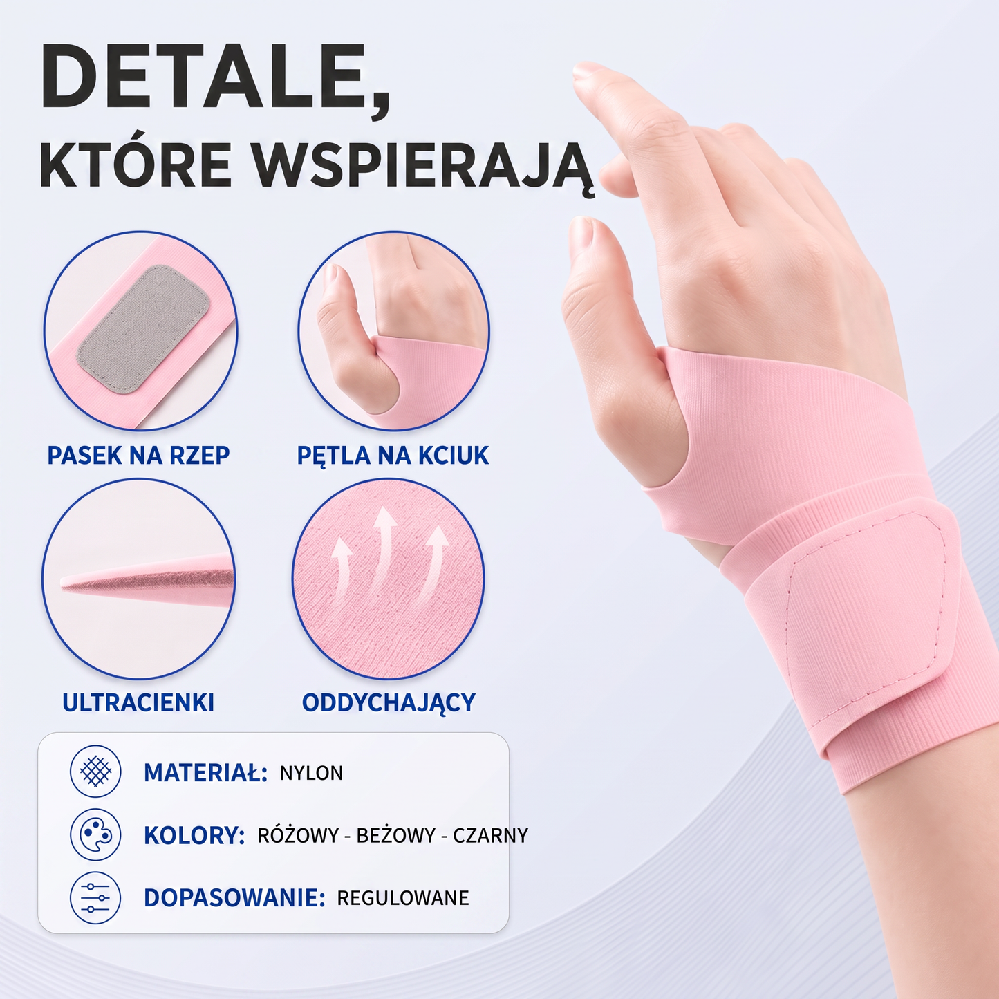 opaska na nadgarstek - infografika produktu