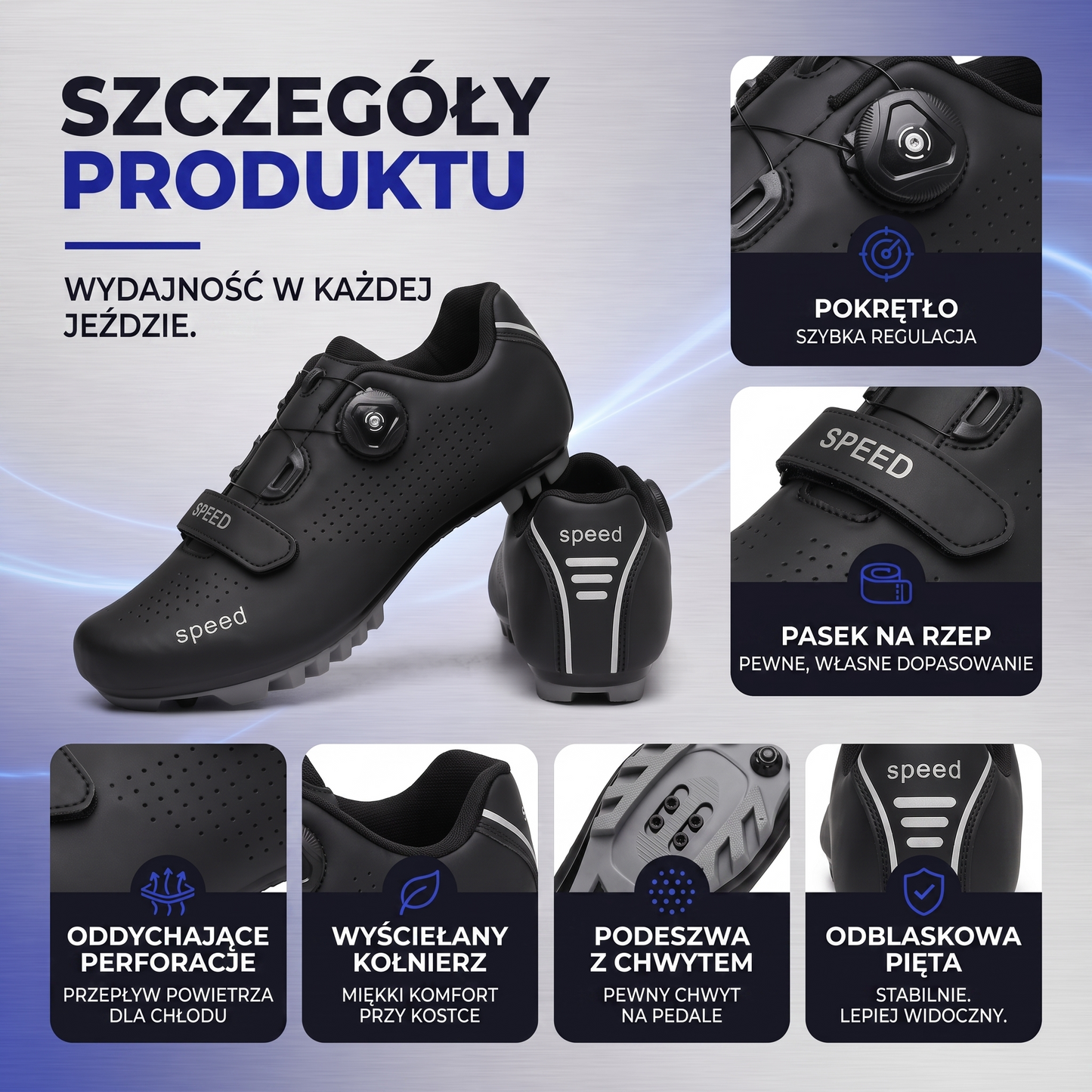 buty rowerowe - infografika produktu