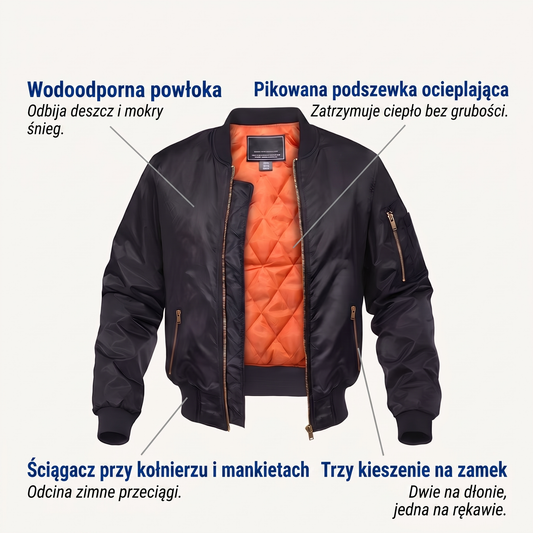 kurtka bomberka - infografika produktu