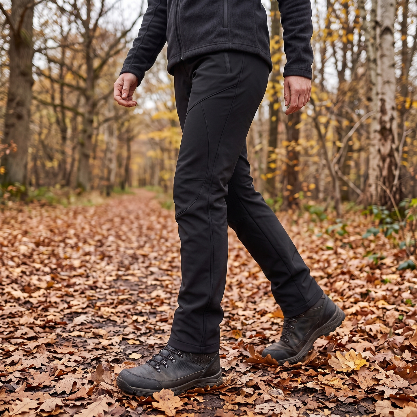 Damskie spodnie trekkingowe z polarową podszewką w kroju slim fit