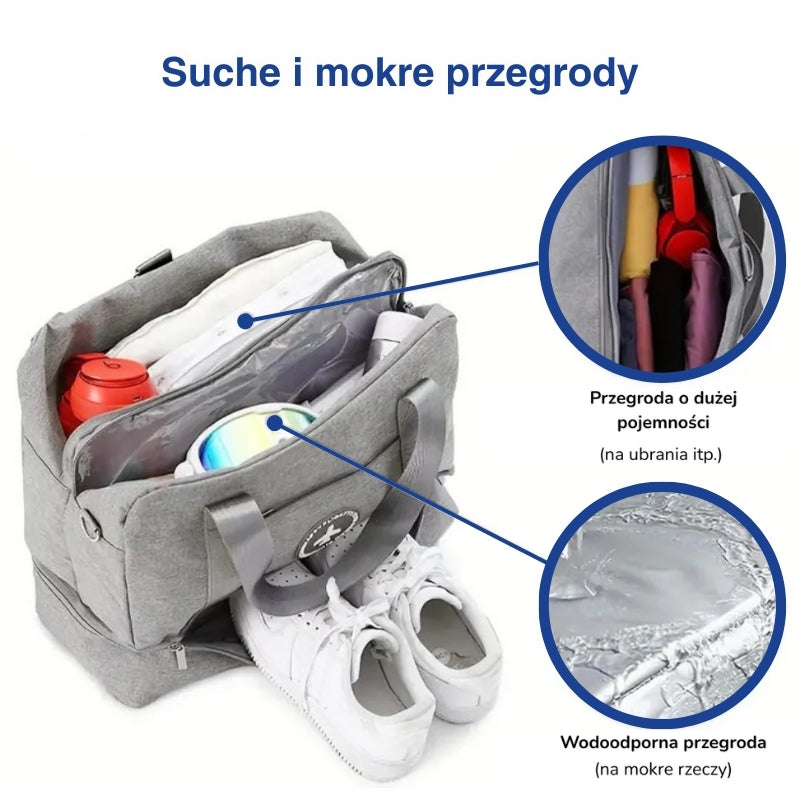 Torba podręczna – Wodoodporna – Przegroda na buty