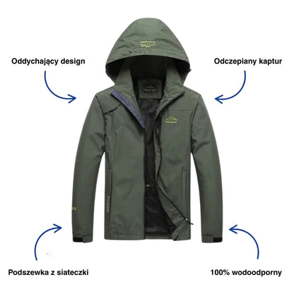 Kurtka Wiatrówka – Outdoor – Wodoodporna – Przejściowa