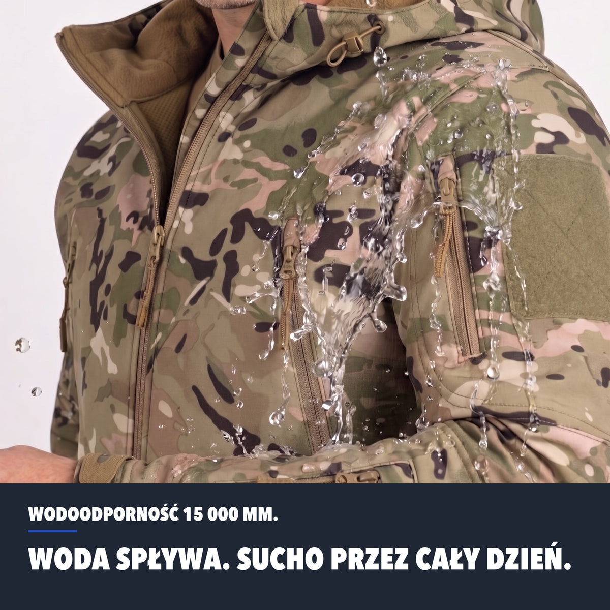 Kurtka Softshell Męska Moro – woda spływa