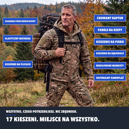 Kurtka Softshell Męska Moro – 17 kieszeni w skrócie