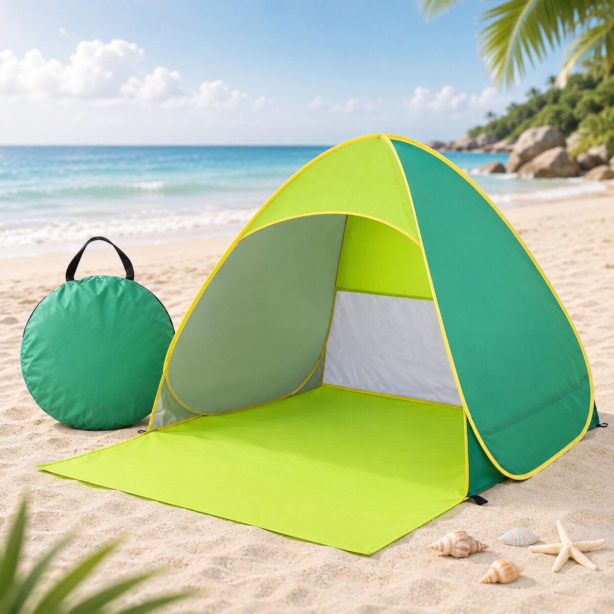 Namiot Plażowy Pop-Up - Ochrona UV 50+ - Rozkładanie w Sekundy