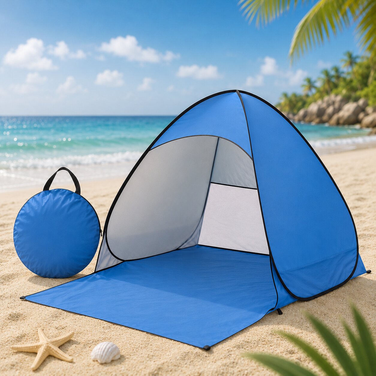 Namiot Plażowy Pop-Up - Ochrona UV 50+ - Rozkładanie w Sekundy