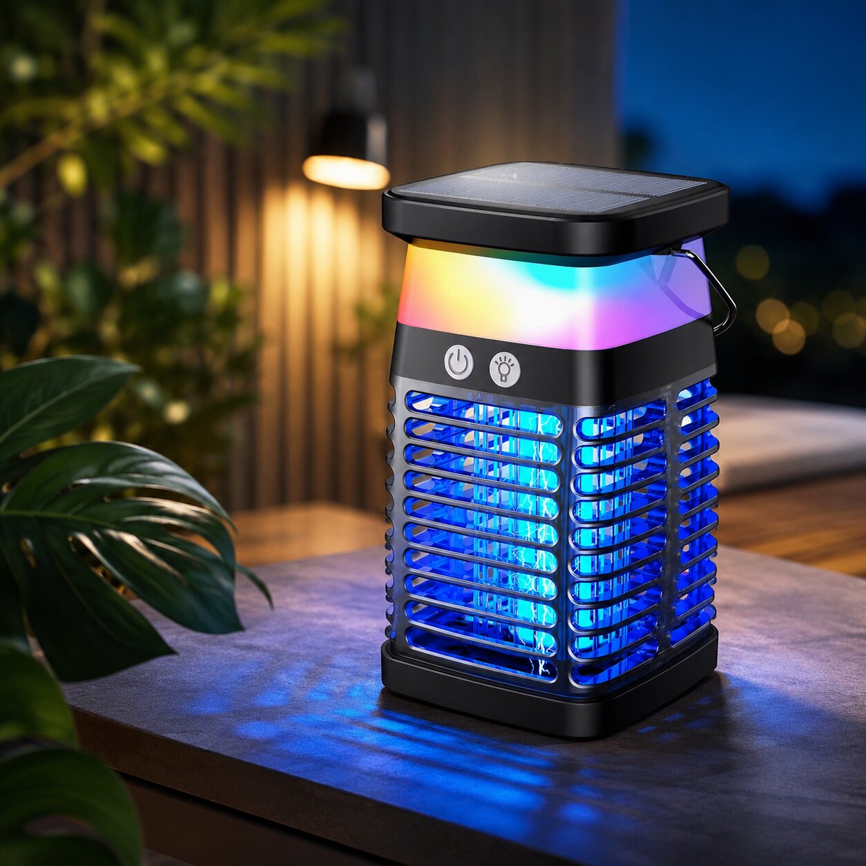 Solarna Lampa na Komary - Elektryczna Lampa Owadobójcza - Latarnia Kempingowa