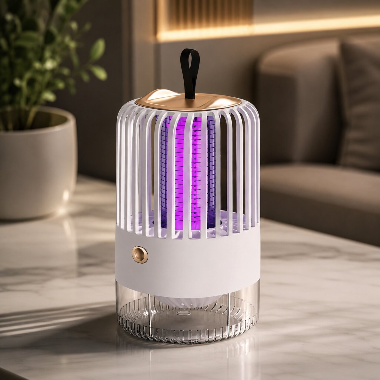 Łapka na Komary do Wnętrz - Lampa UV na Akumulator - Bezgłośna do Sypialni